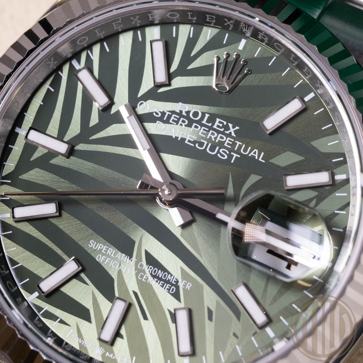 Rolex Datejust 36 Palm Motiv Dial | Whitegold Bezel | Box and Papers | 2023