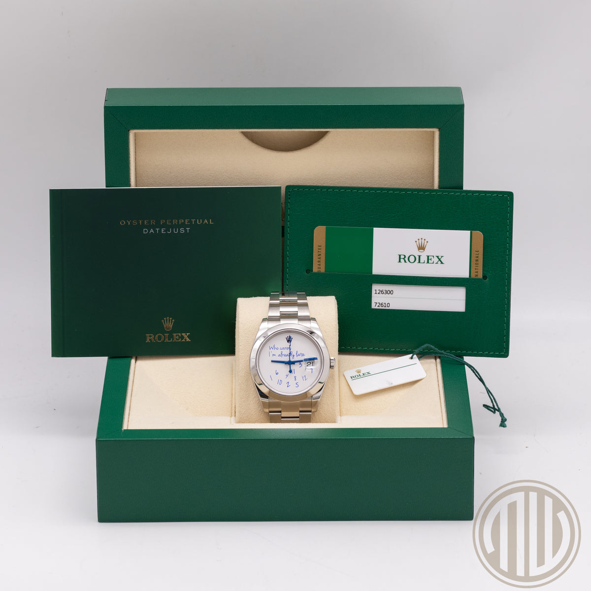 Rolex Datejust 41 | "Who Cares I´m already late" Dial | Box and Papers | 2020 | 126300