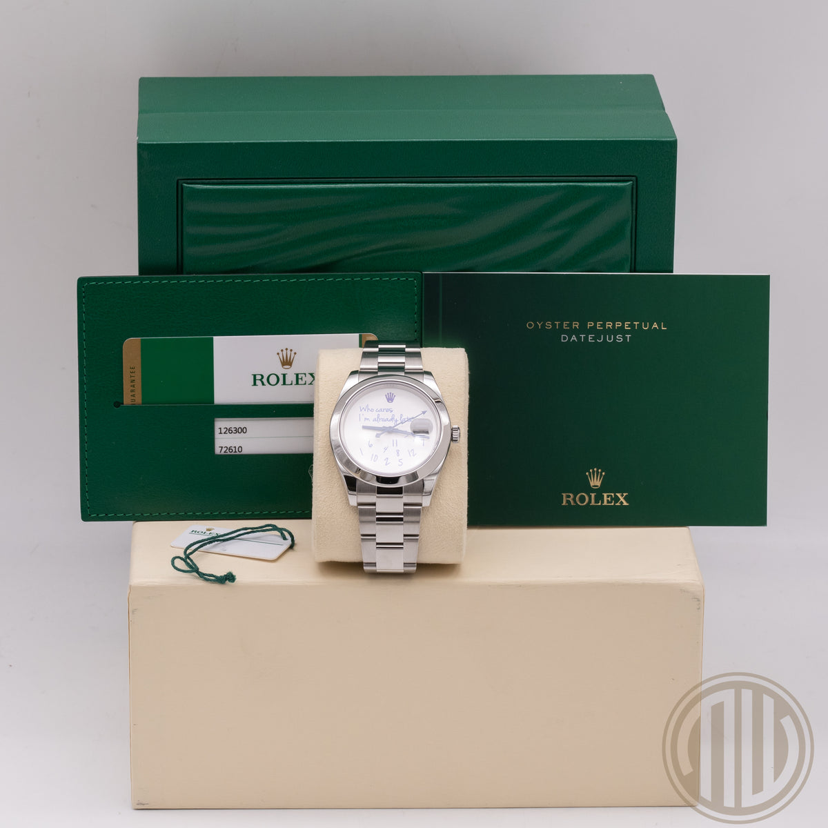 Rolex Datejust 41 | "Who Cares I´m already late" Dial | Box and Papers | 2020 | 126300