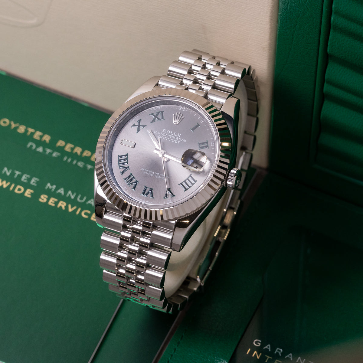Rolex Datejust 41 Wimbledon | Jubilee | WhitegoldBezel | Box and Papers | 2021
