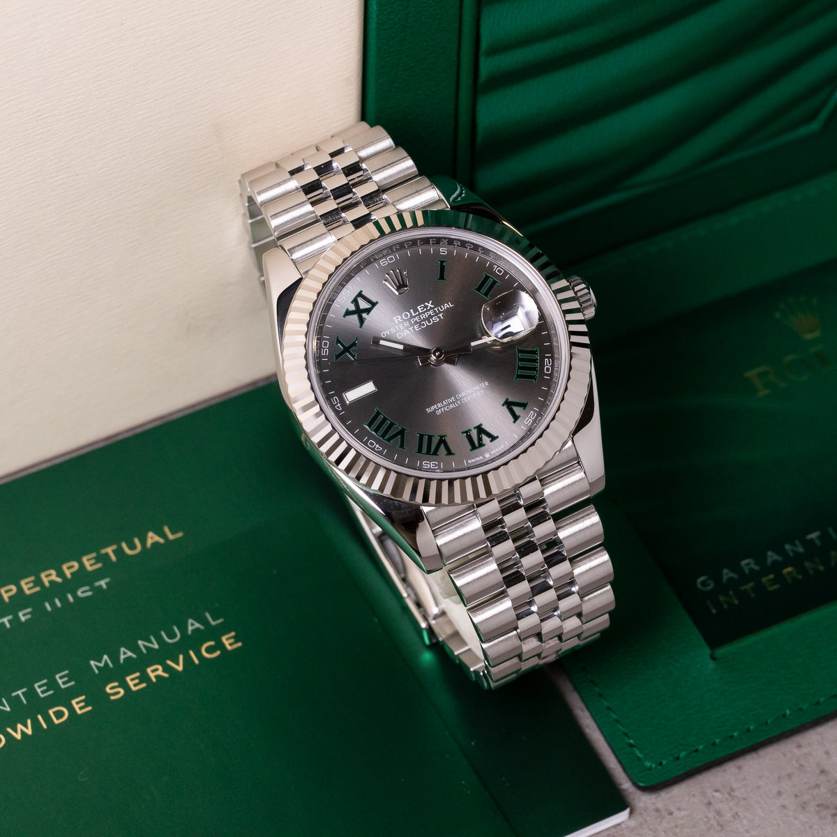 Rolex Datejust 41 Wimbledon | Jubilee | WhitegoldBezel | Box and Papers | 2021