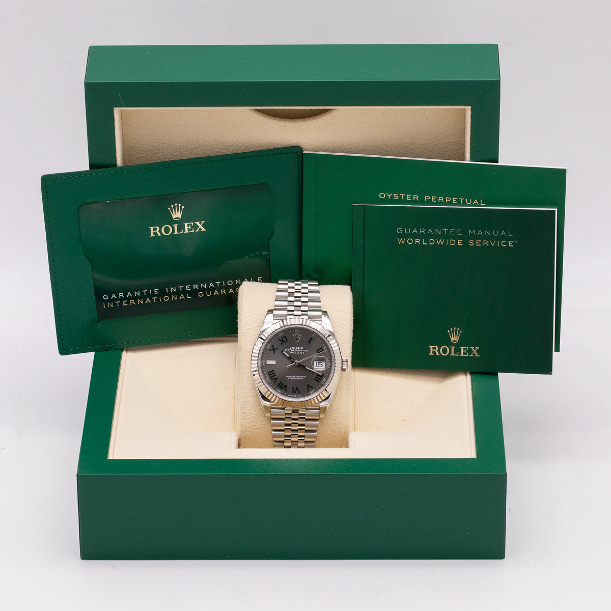 Rolex Datejust 41 Wimbledon | Jubilee | WhitegoldBezel | Box and Papers | 2021