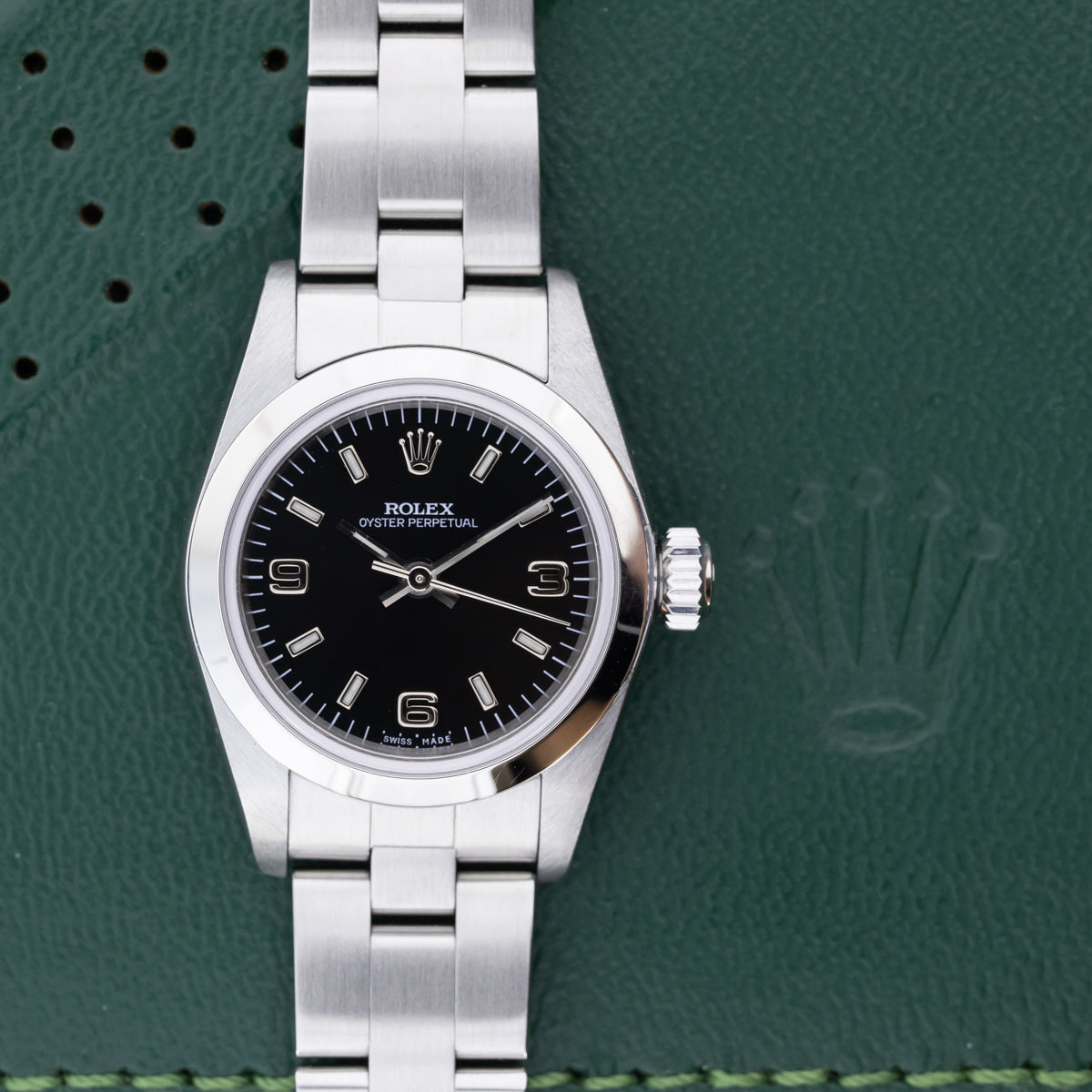 Rolex Oyster Perpetual Lady | Stainless-Steel | Black Dial | Box and Papers | 1999