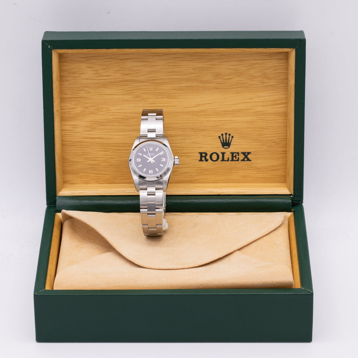 Rolex Oyster Perpetual Lady | Stainless-Steel | Black Dial | Box and Papers | 1999