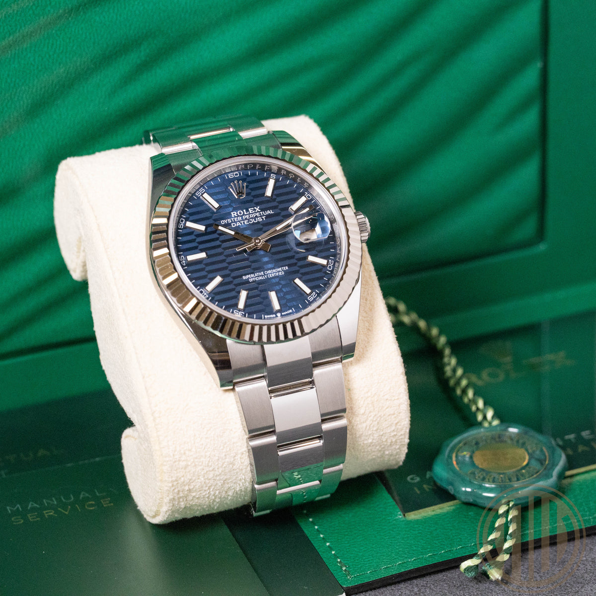 Rolex Datejust Blue Motif Dial | Oyster | Box and Papers | 2023 | 126334