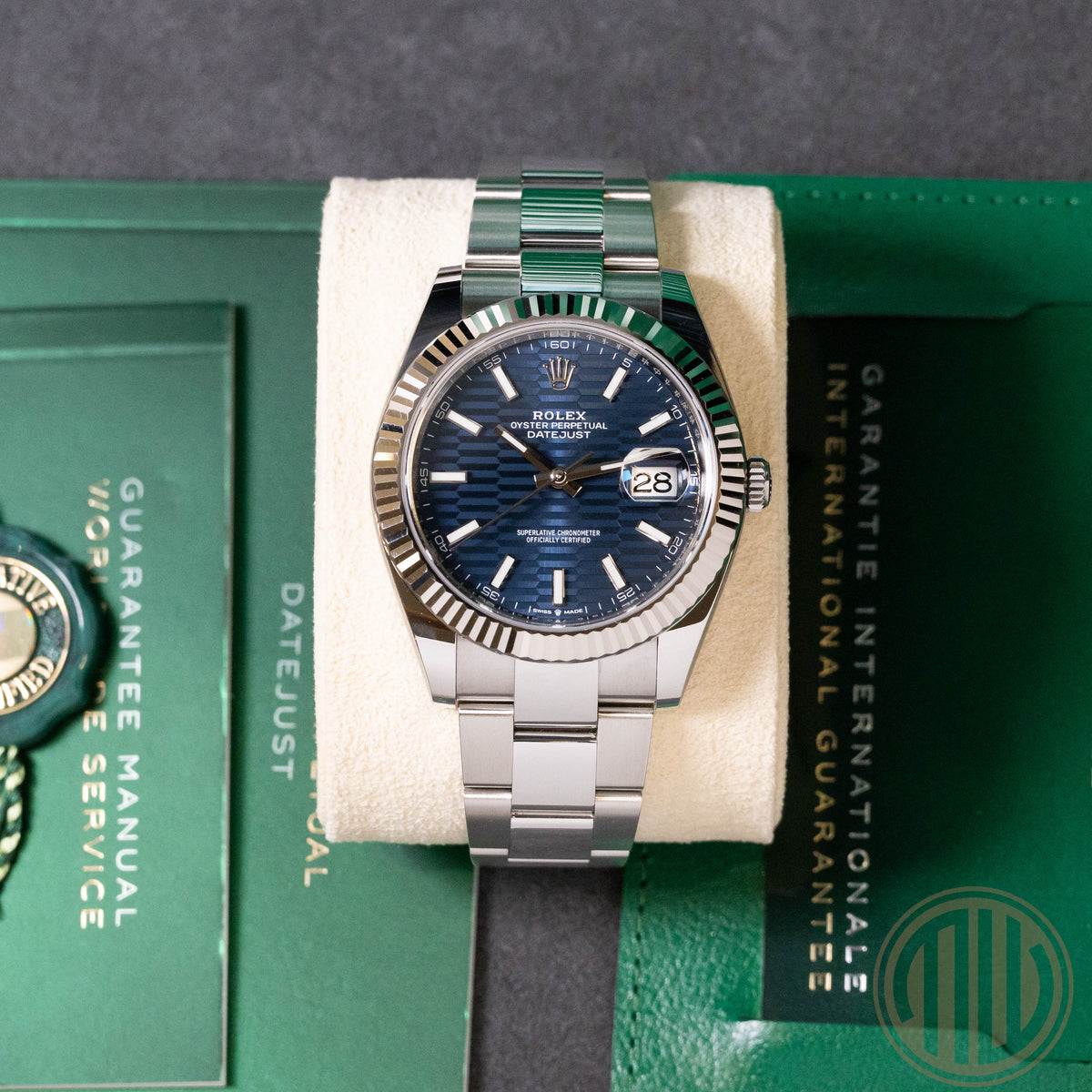 Rolex Datejust Blue Motif Dial | Oyster | Box and Papers | 2023 | 126334