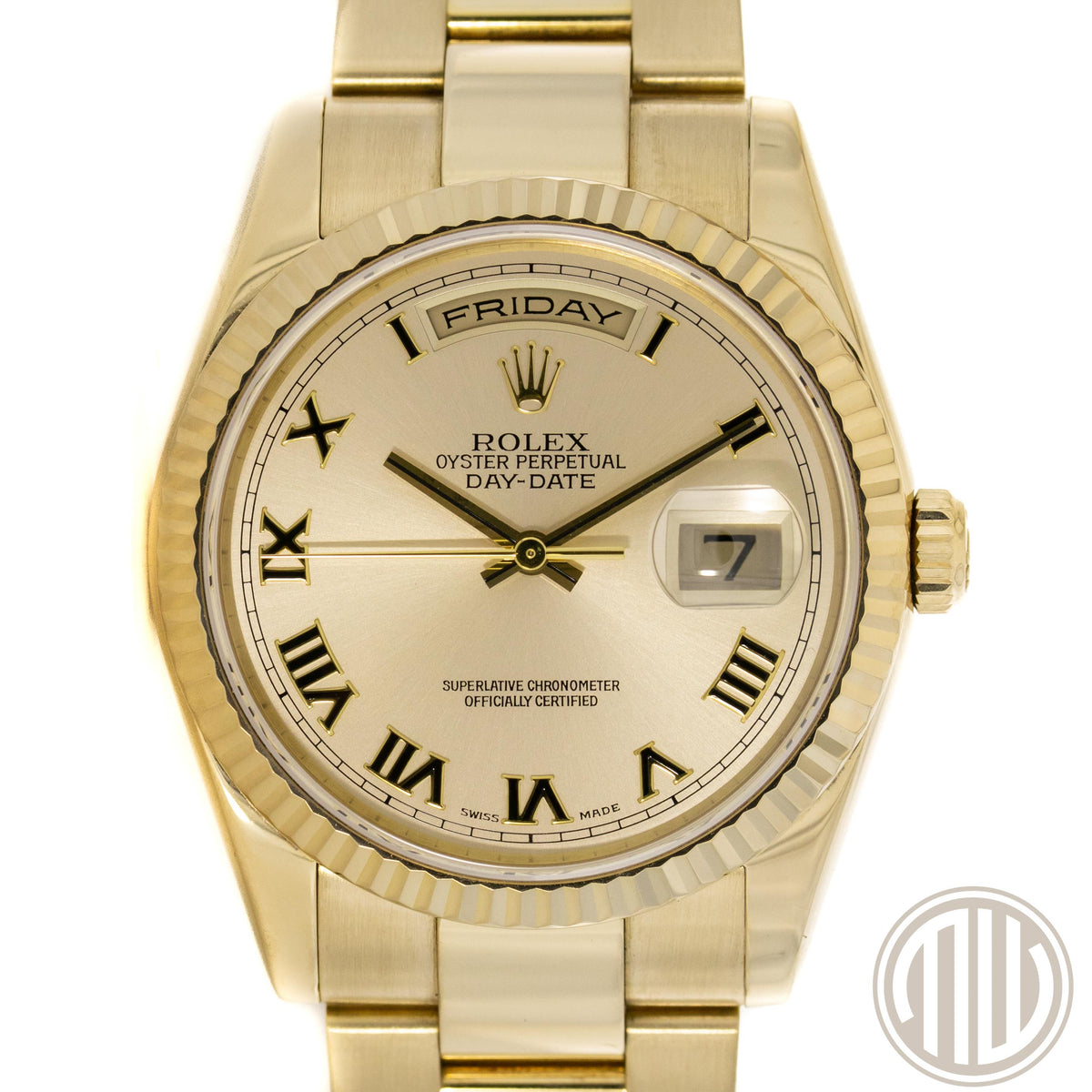 Rolex Day-Date 36 18 quilates | Oro | Caja y papeles | 2003 | 118208