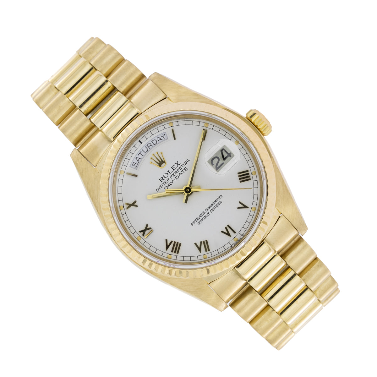 Rolex Day-Date 36 White Roman Dial | 18 carat yellow gold | 18038