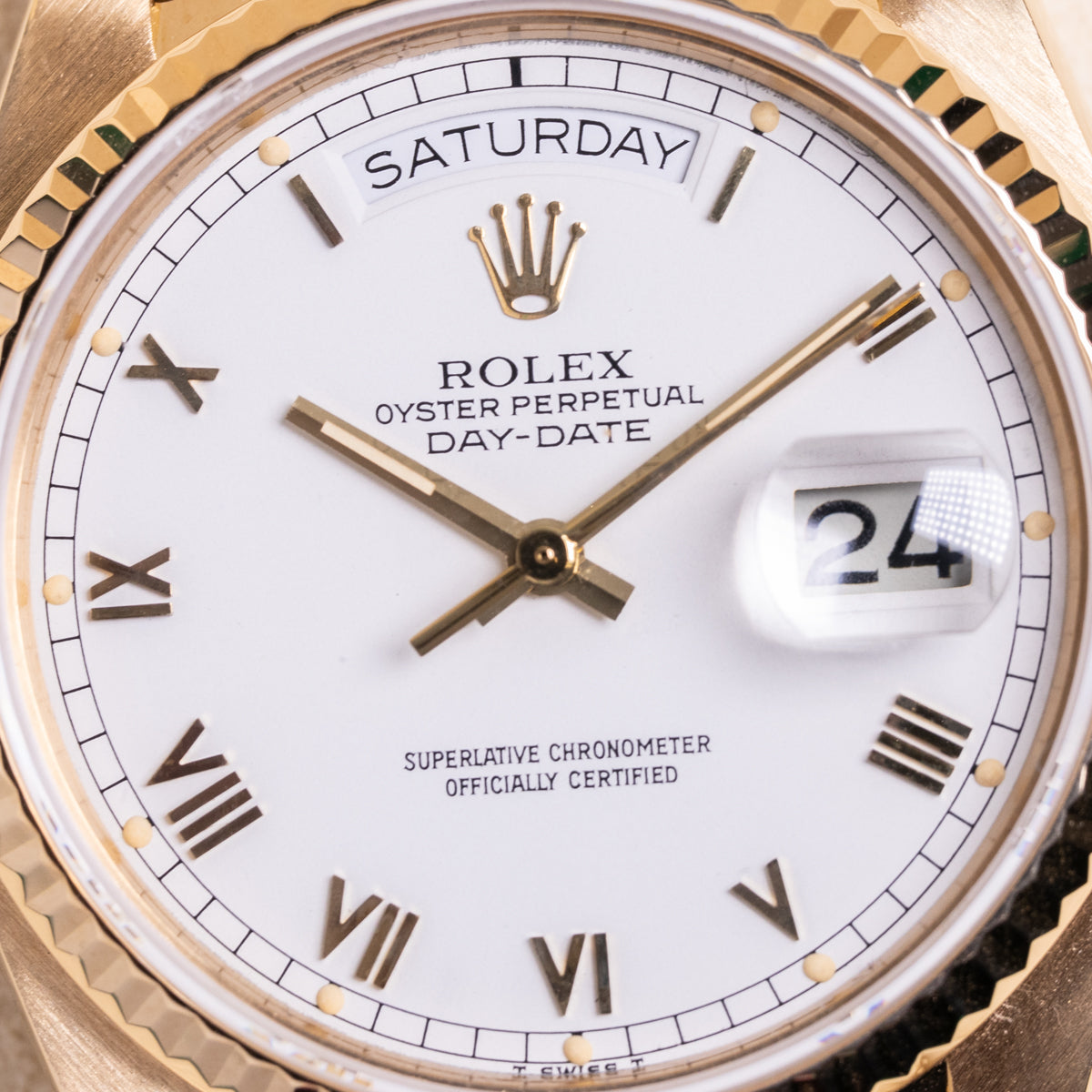 Rolex Day-Date 36 White Roman Dial | 18 carat yellow gold | 18038