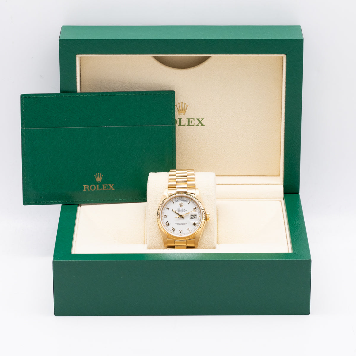 Rolex Day-Date 36 White Roman Dial | 18Karat Yellowgold | 18038