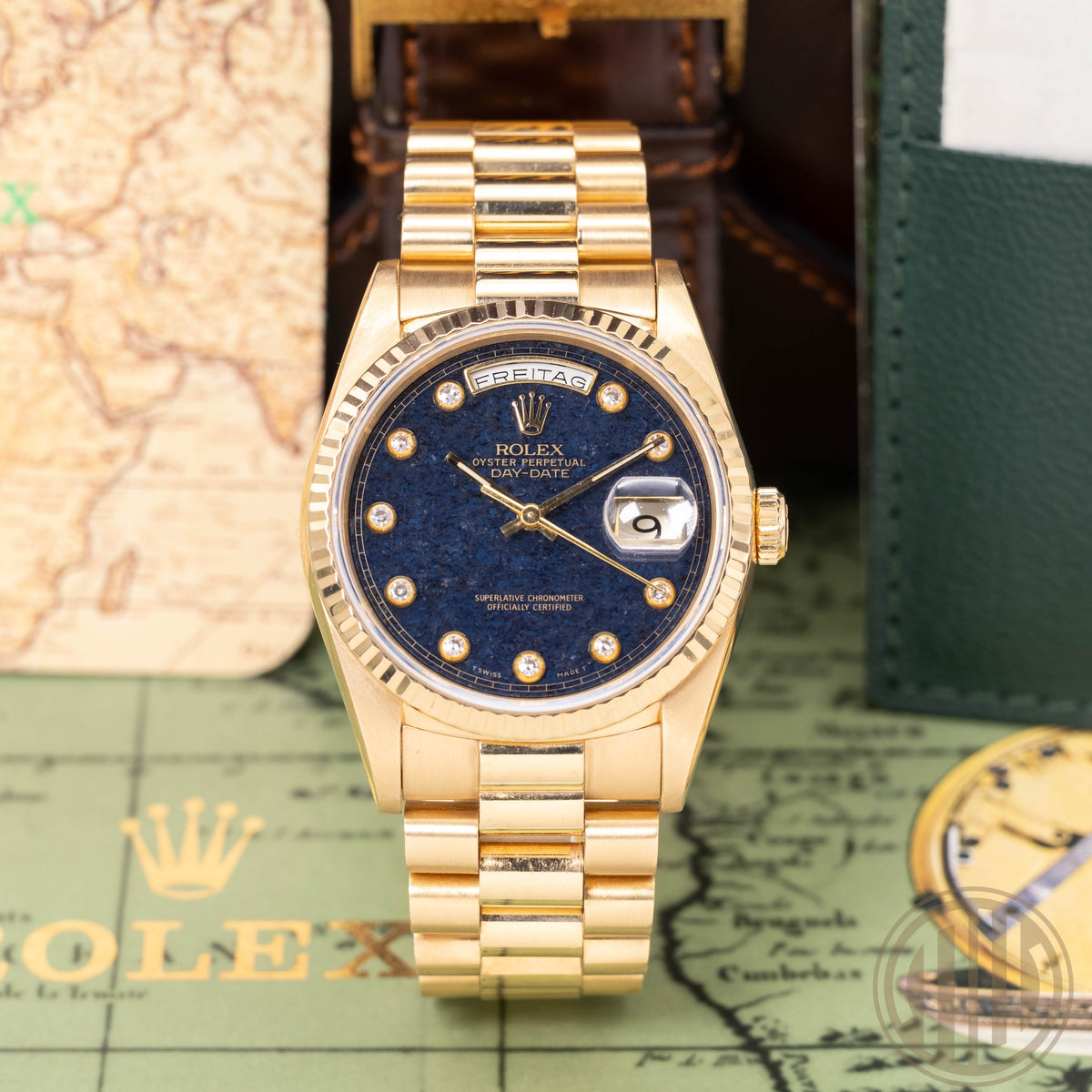 Rolex Day-Date 36 Rare Aventurine Dial | Yellowgold | Box and Papers | 1991