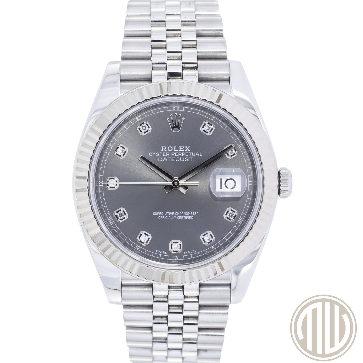 Rolex Datejust 41 Rhodium Diamond Dial | Jubilee | Box and Papers | 2018 | Ref: 126334