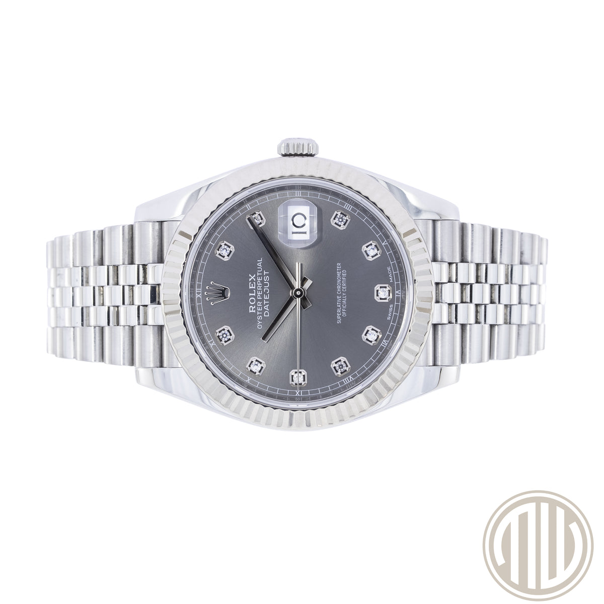 Rolex Datejust 41 Rhodium Diamond Dial | Jubilee | Box and Papers | 2018 | Ref: 126334