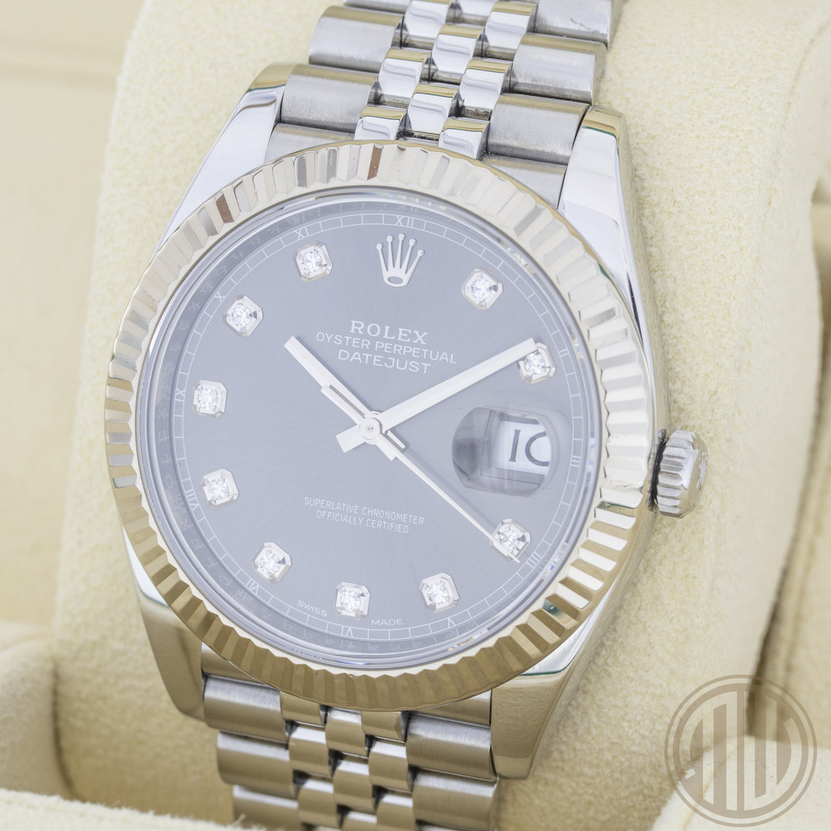 Rolex Datejust 41 Rhodium Diamond Dial | Jubilee | Box and Papers | 2018 | Ref: 126334