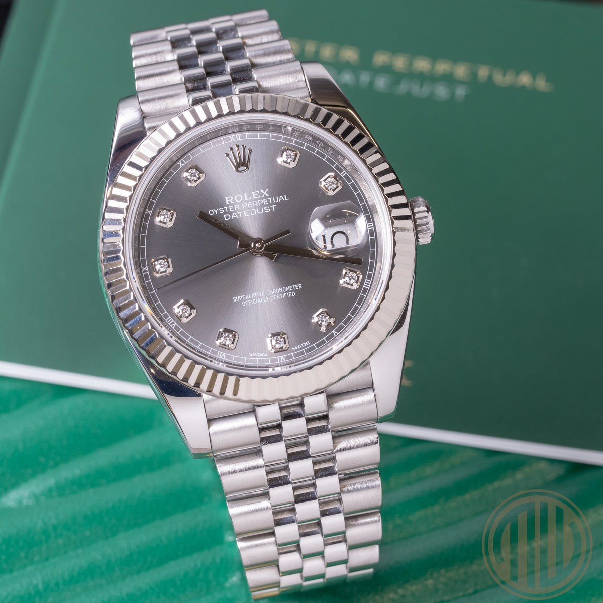 Rolex Datejust 41 Rhodium Diamond Dial | Jubilee | Box and Papers | 2018 | Ref: 126334