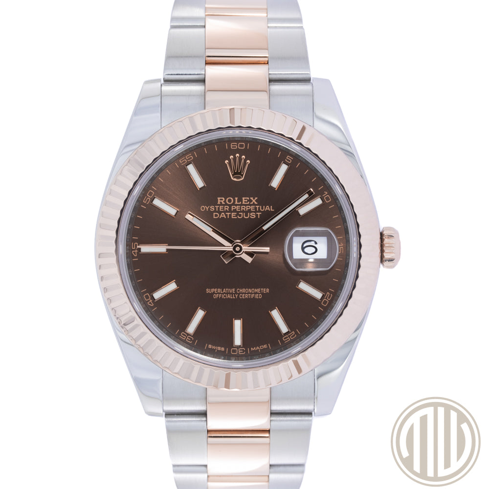 Rolex Datejust 41 Steel-Everose | Chocolate Dial | Box and Papers | 2017 | 126331