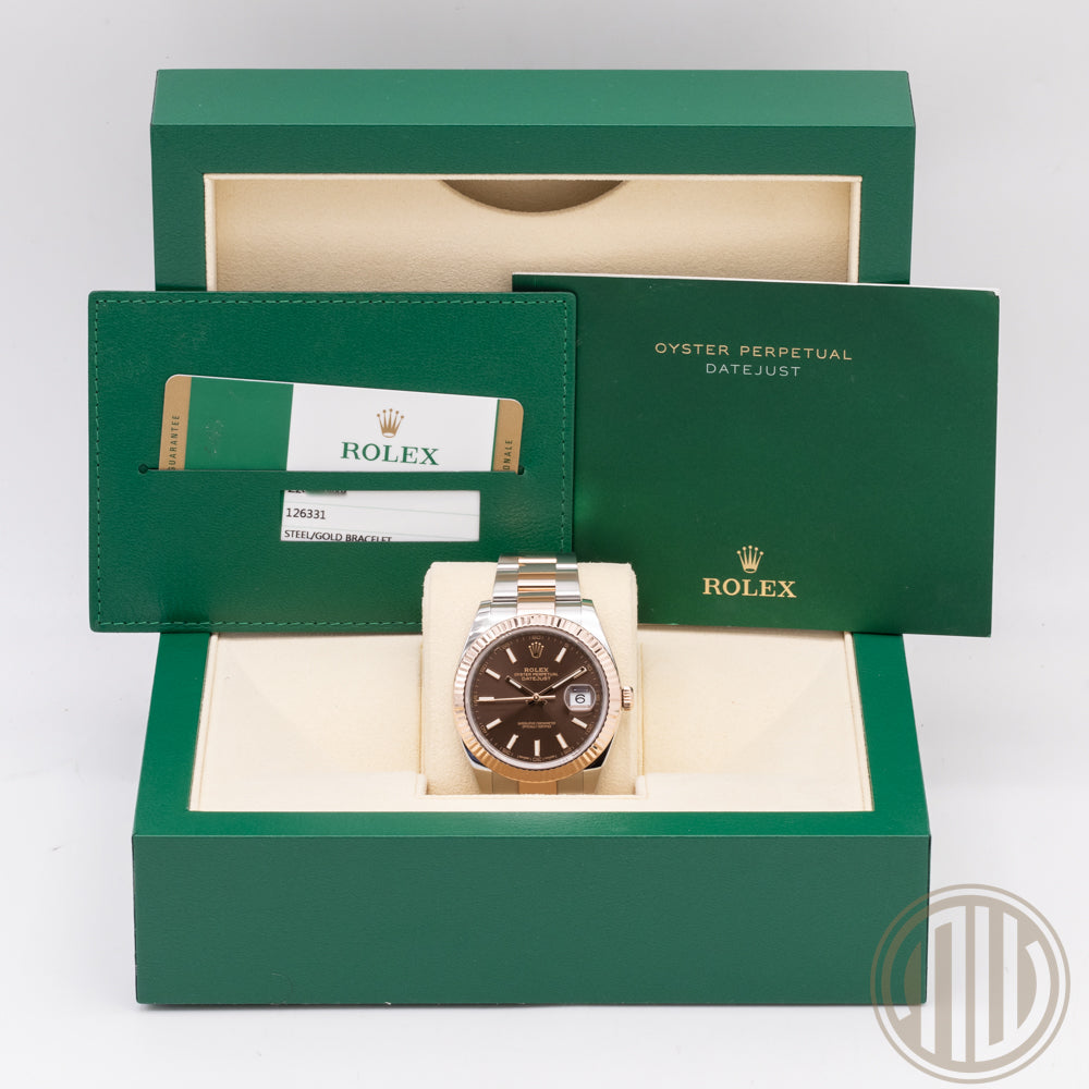 Rolex Datejust 41 Steel-Everose | Chocolate Dial | Box and Papers | 2017 | 126331