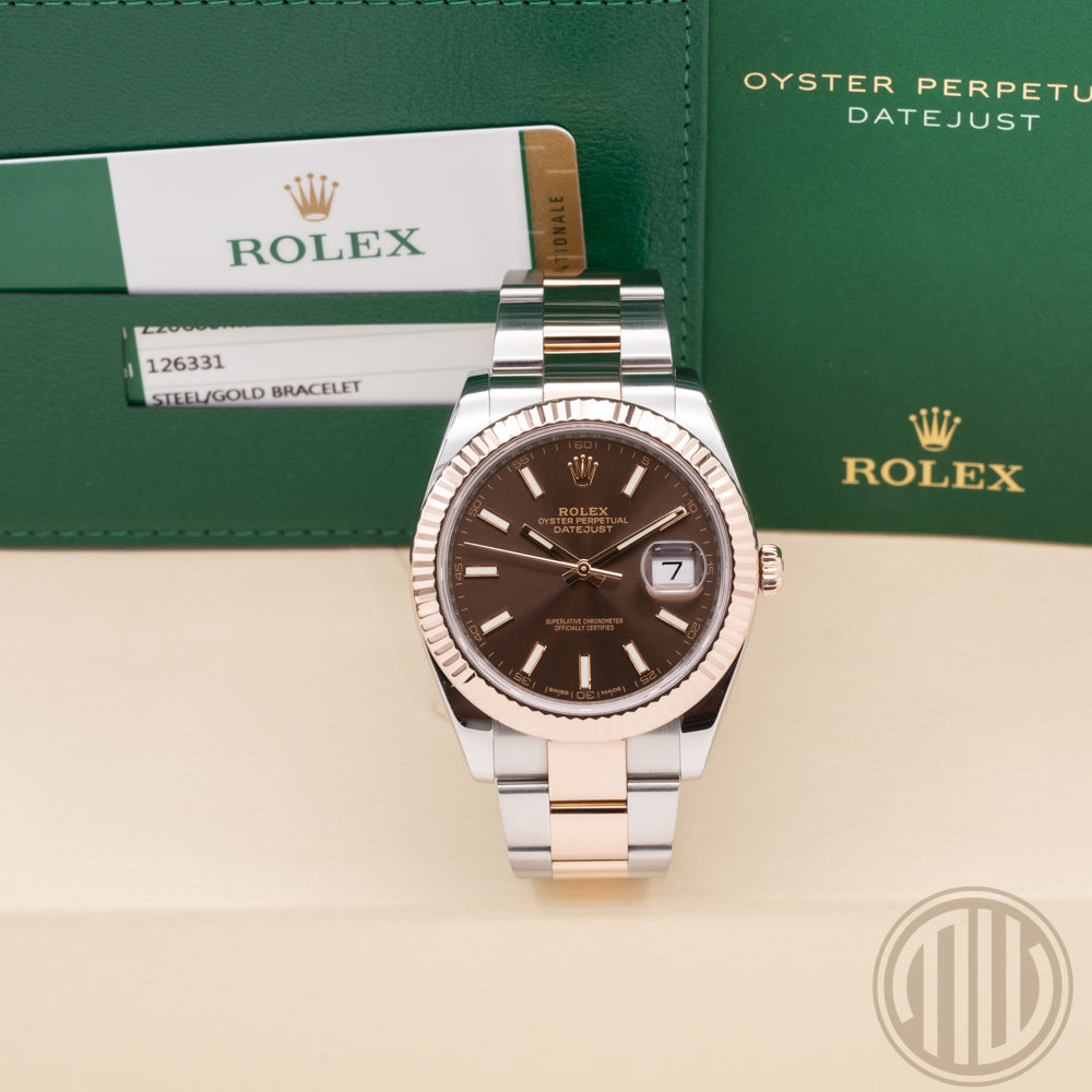 Rolex Datejust 41 Steel-Everose | Chocolate Dial | Box and Papers | 2017 | 126331