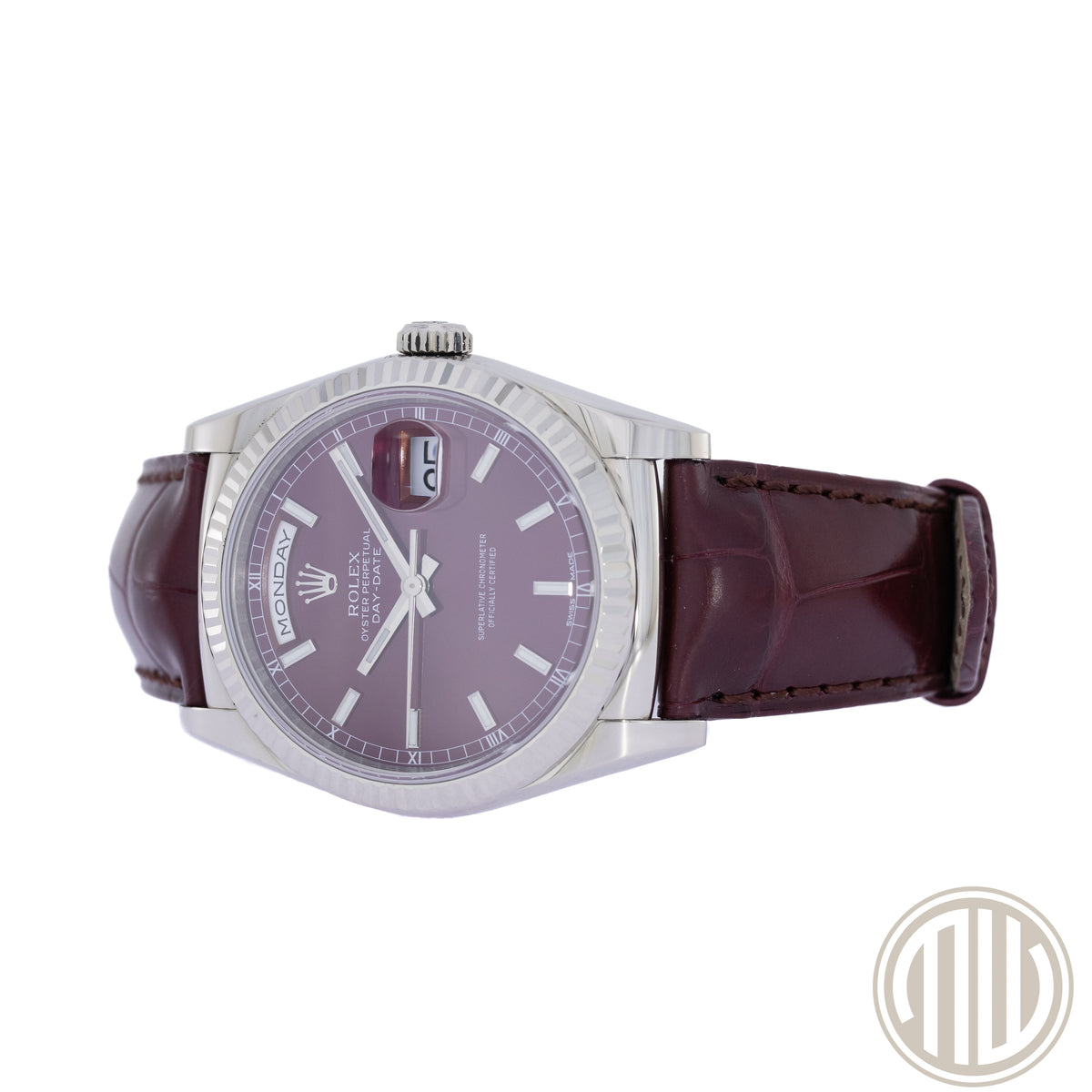 Rolex Day-Date 36 Cherry Dial | LC100 | 18ct Whitegold | Box and Papers | 2013