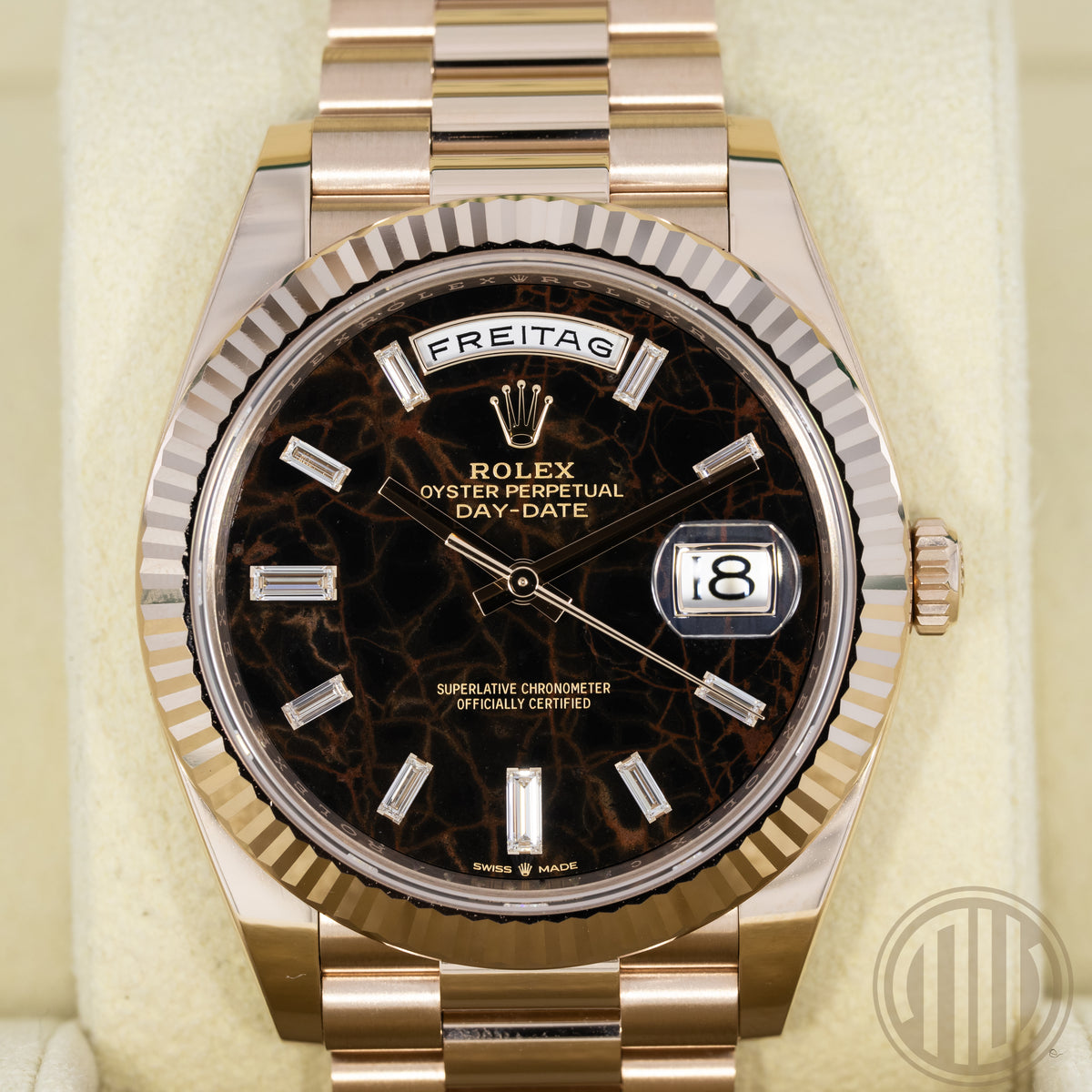 Rolex Day-Date 40 Eisenkiesel Dial | New | 18ct Everest | Box and Papers | 2024