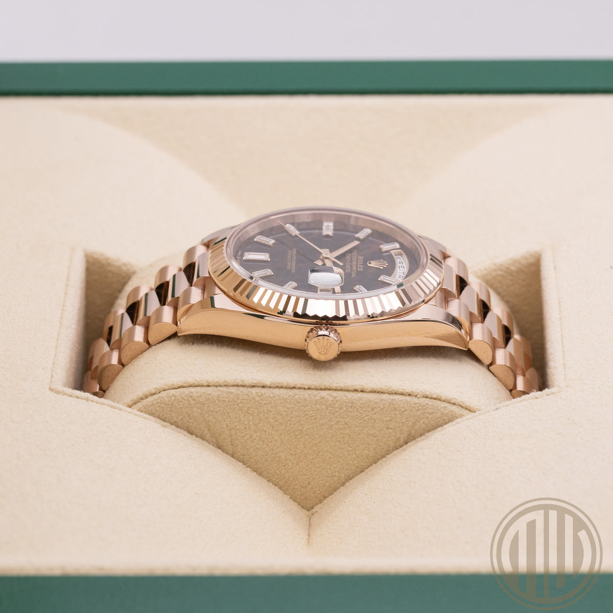 Rolex Day-Date 40 Eisenkiesel Dial | New | 18ct Everest | Box and Papers | 2024