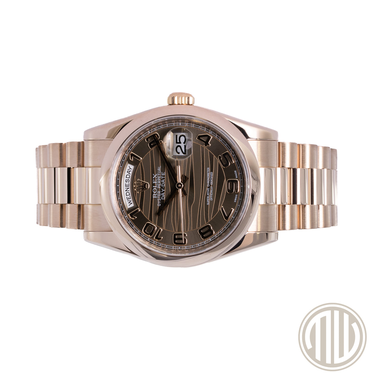 Rolex Day-Date 36 Chocolate Wave Dial | 18kt Everose | Box and Papers | 2015