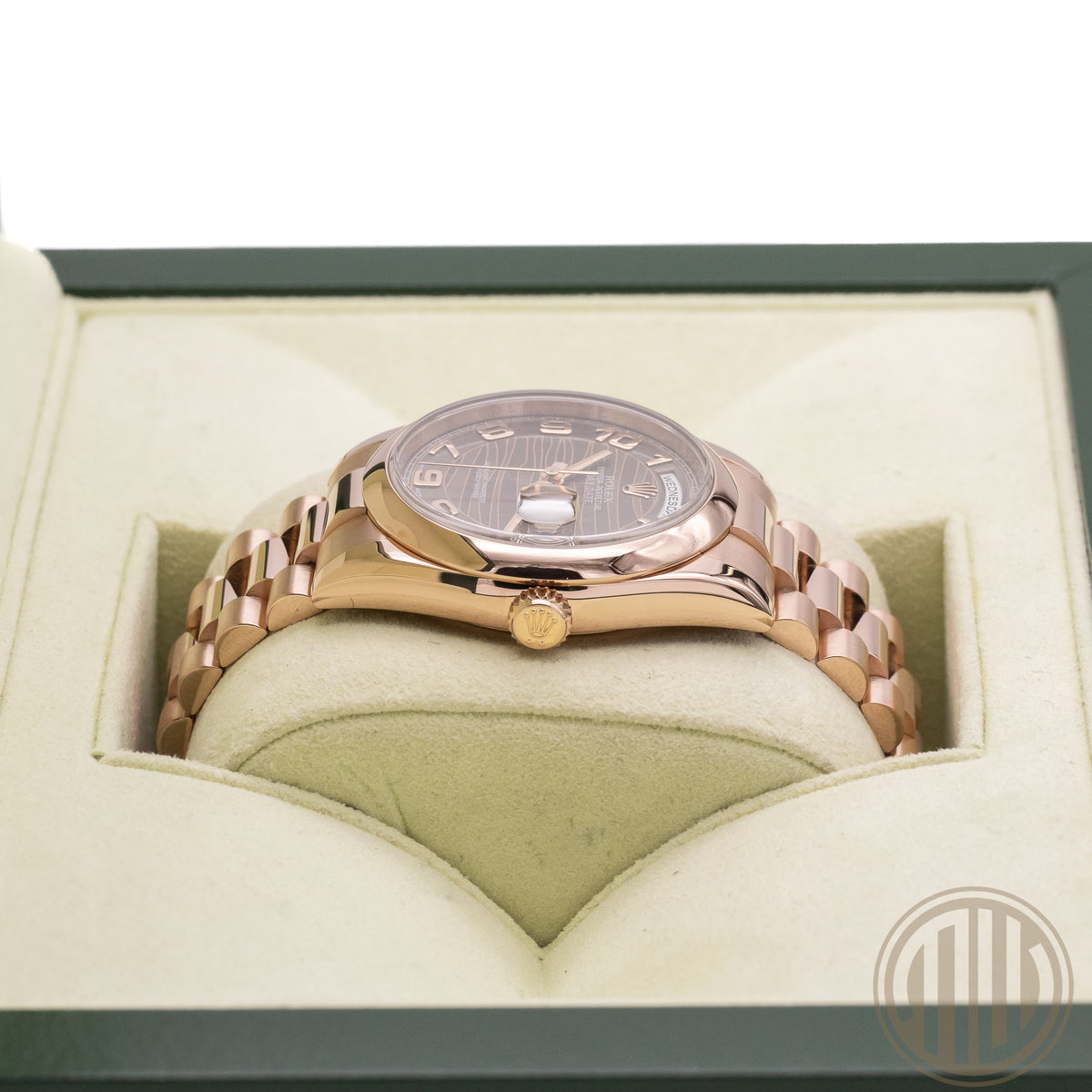 Rolex Day-Date 36 Chocolate Wave Dial | 18kt Everose | Box and Papers | 2015