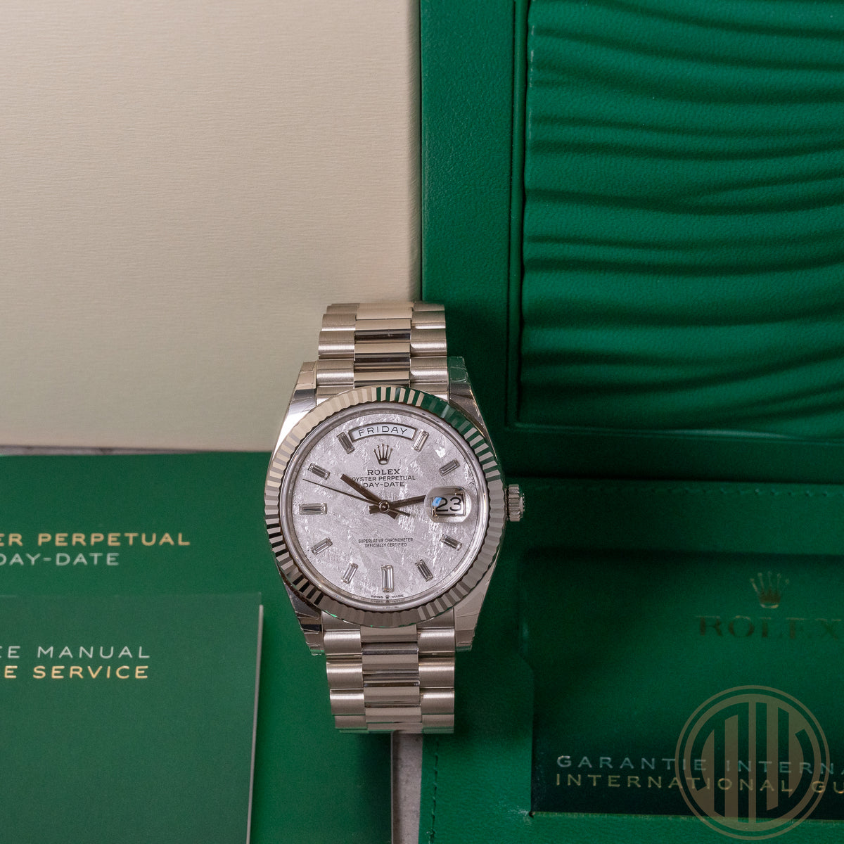 Rolex Day-Date 40 | Meteorit Dial | Unworn | Full-Stickers | Box and Papers | 2021 | 228239
