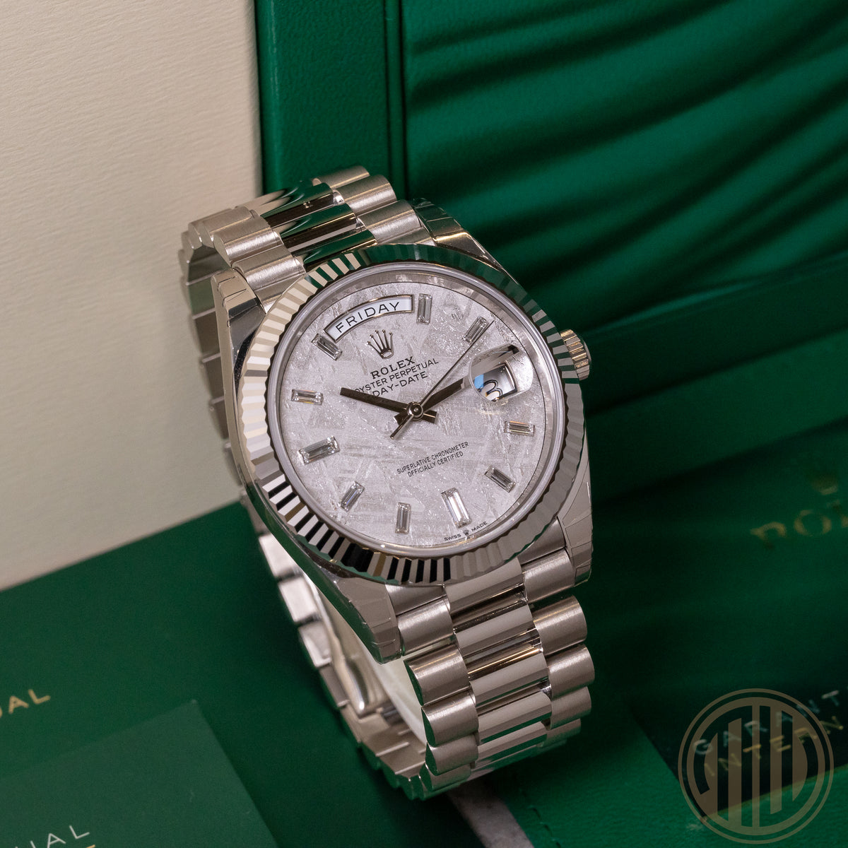 Rolex Day-Date 40 | Meteorit Dial | Unworn | Full-Stickers | Box and Papers | 2021 | 228239