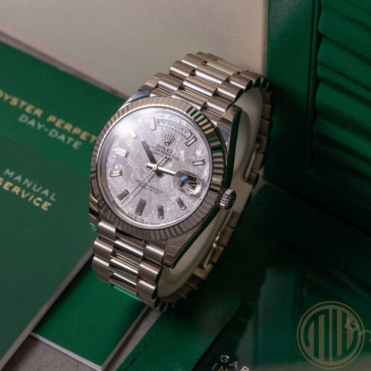 Rolex Day-Date 40 | Meteorit Dial | Unworn | Full-Stickers | Box and Papers | 2021 | 228239