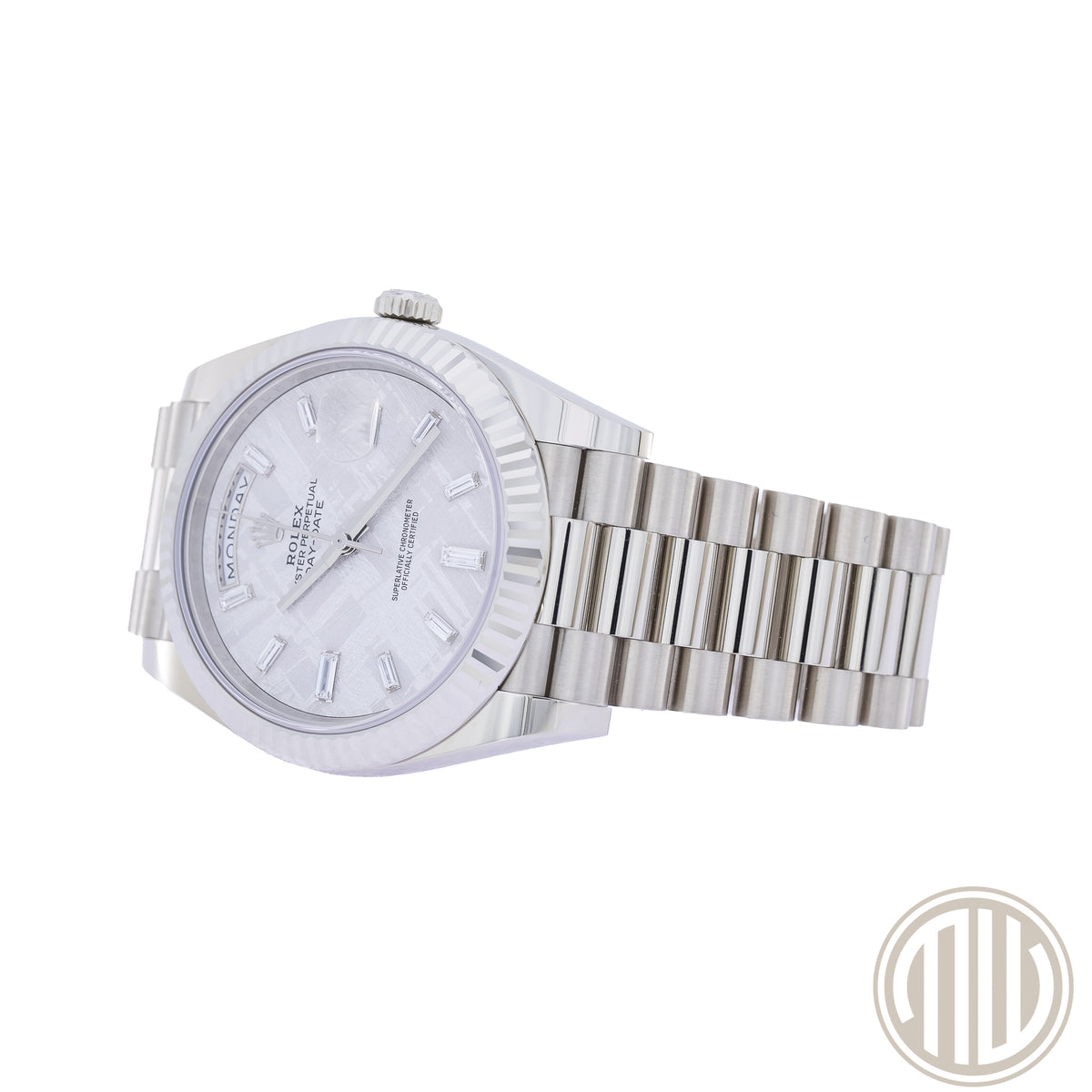 Rolex Day-Date 40 Meteorit Dial | 18kt White Gold | New | Unworn | Orig.Invoice | Fullset