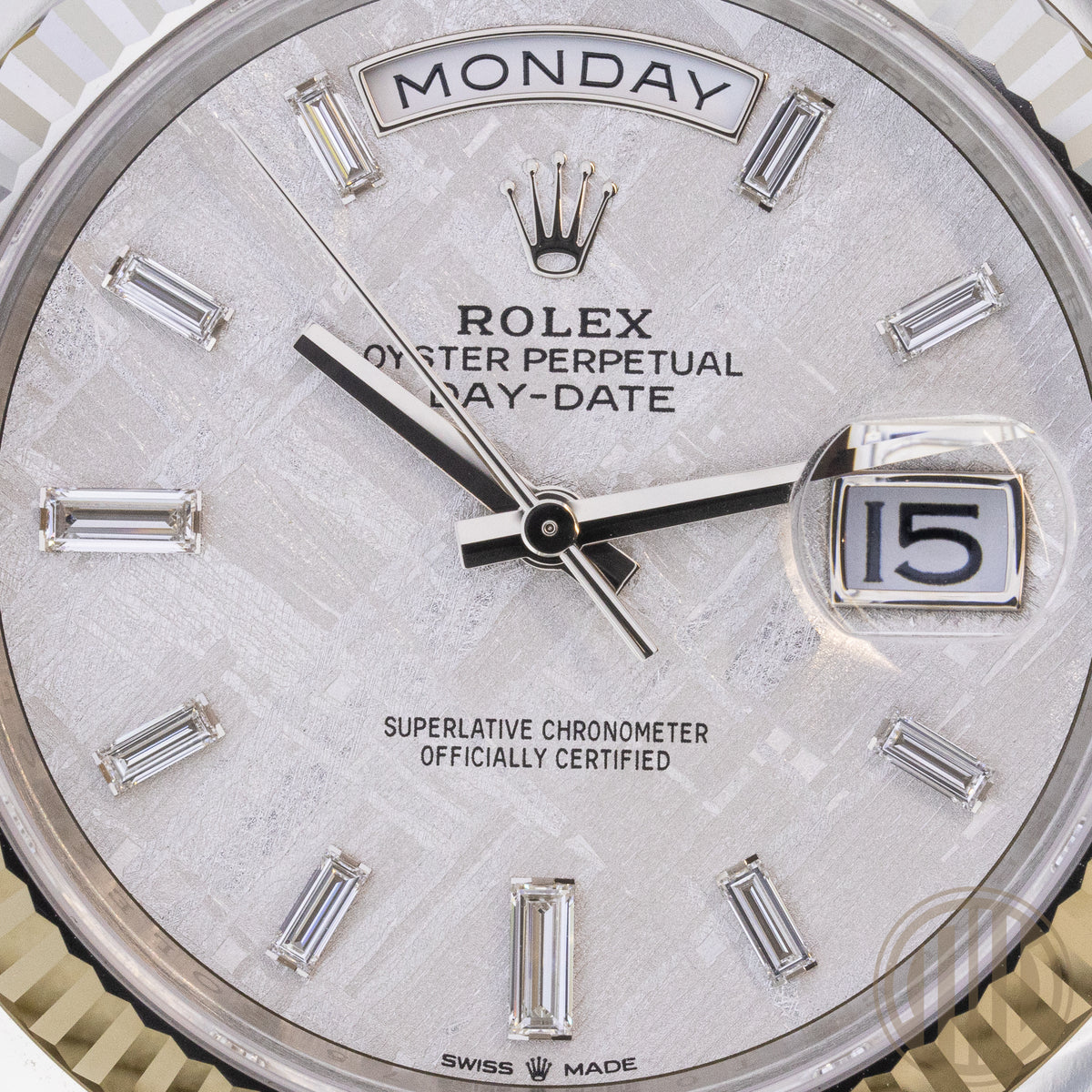 Rolex Day-Date 40 Meteorit Dial | 18kt White Gold | New | Unworn | Orig.Invoice | Fullset