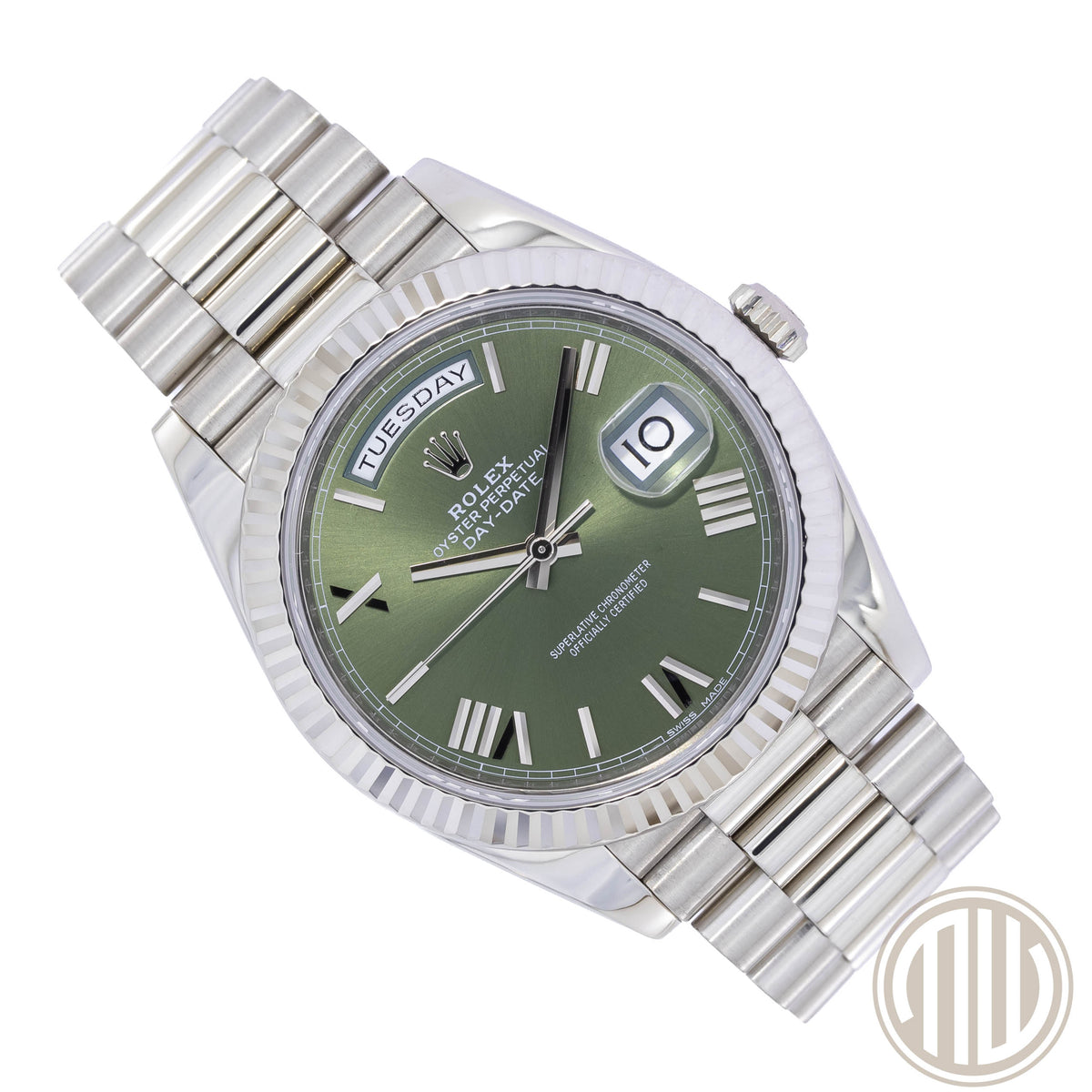 Rolex Day-Date 40 Olive Dial | Lc100 | Orig.Invoice | Box and Papers | 2016