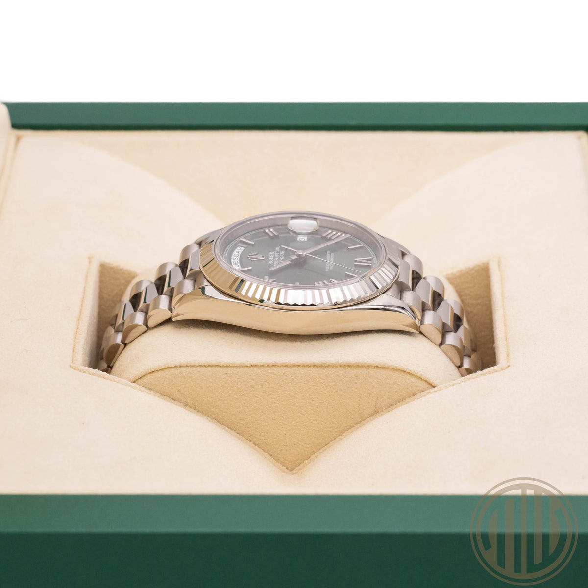 Rolex Day-Date 40 Olive Dial | Lc100 | Orig.Invoice | Box and Papers | 2016