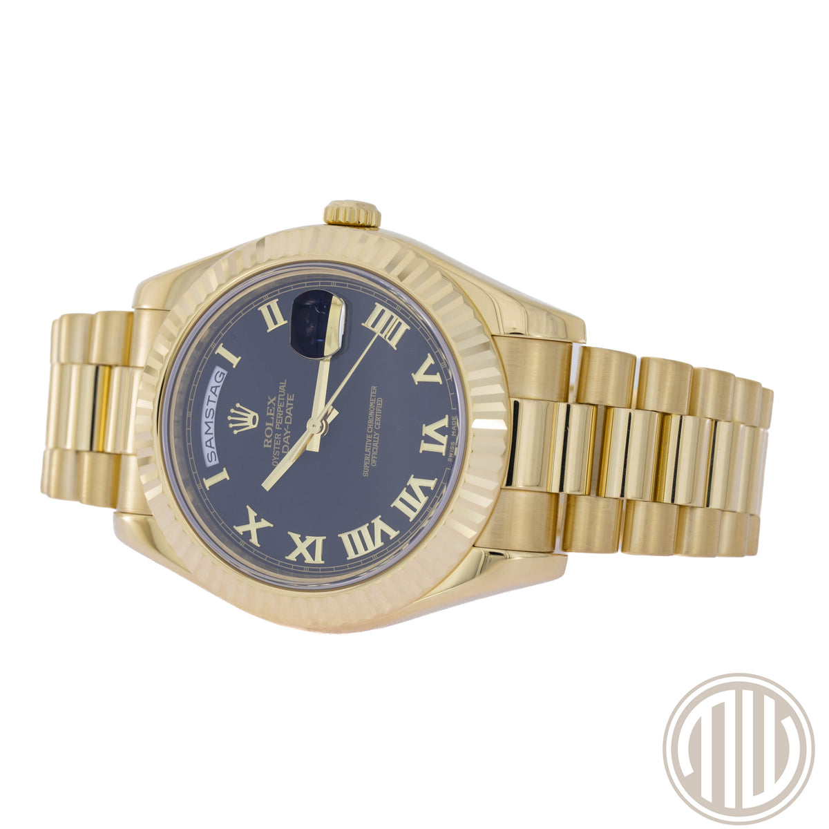 Rolex Day-Date II Black Dial | 18kt Yellowgold | Lc100 | Box and Papers | 2011