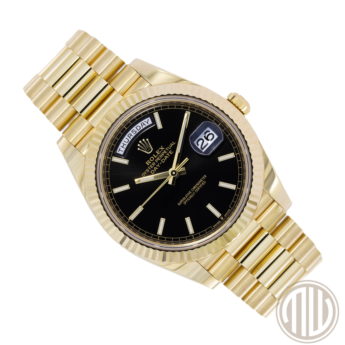 Rolex Day-Date 40 18kt Yellowgold | Black Dial | Box and Papers | 2023