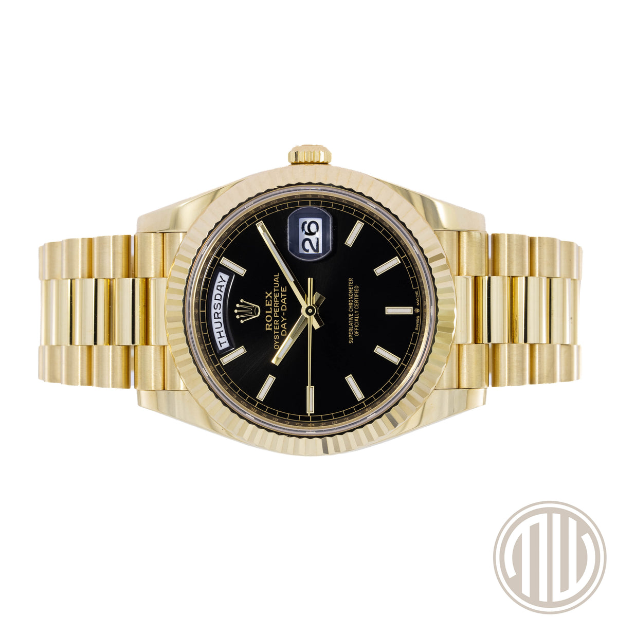 Rolex Day-Date 40 18kt Yellowgold | Black Dial | Box and Papers | 2023