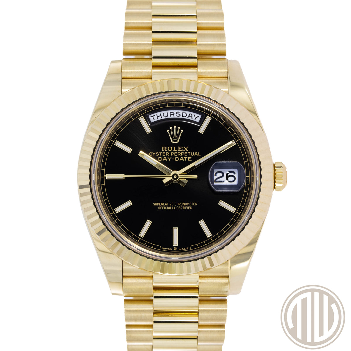 Rolex Day-Date 40 18kt Yellowgold | Black Dial | Box and Papers | 2023