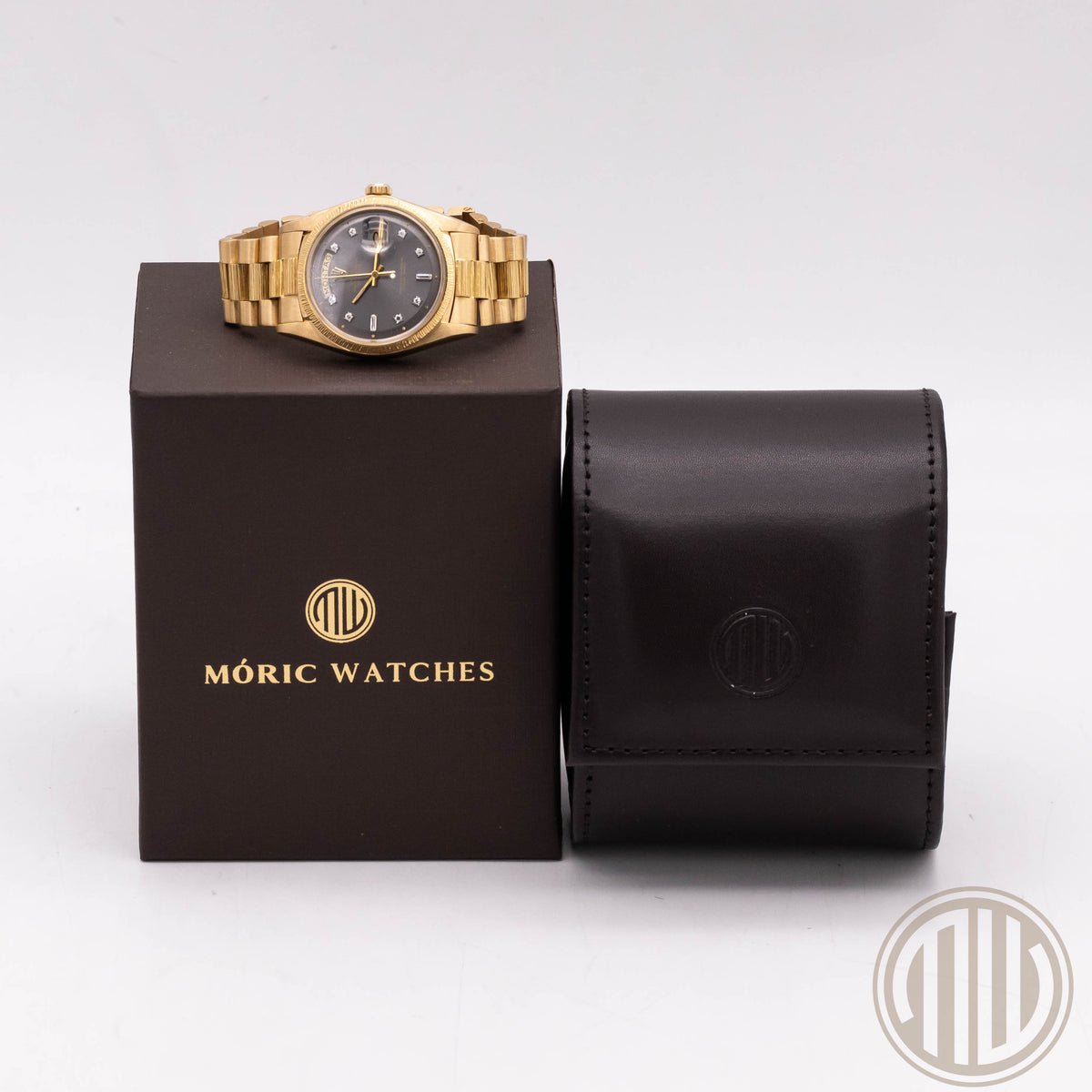 Rolex Day-Date 36 Grey Sigma Diamond Dial | Bark | 18kt Yellowgold