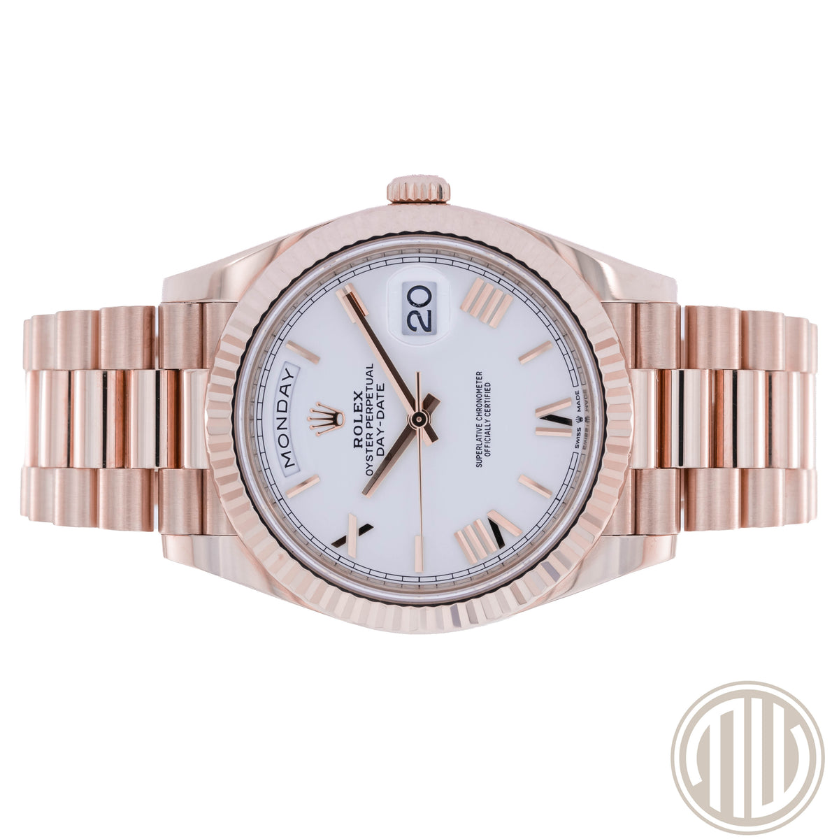 Rolex Day-Date 40 White Roman Dial | Everose-Gold | Box and Papers | 2021