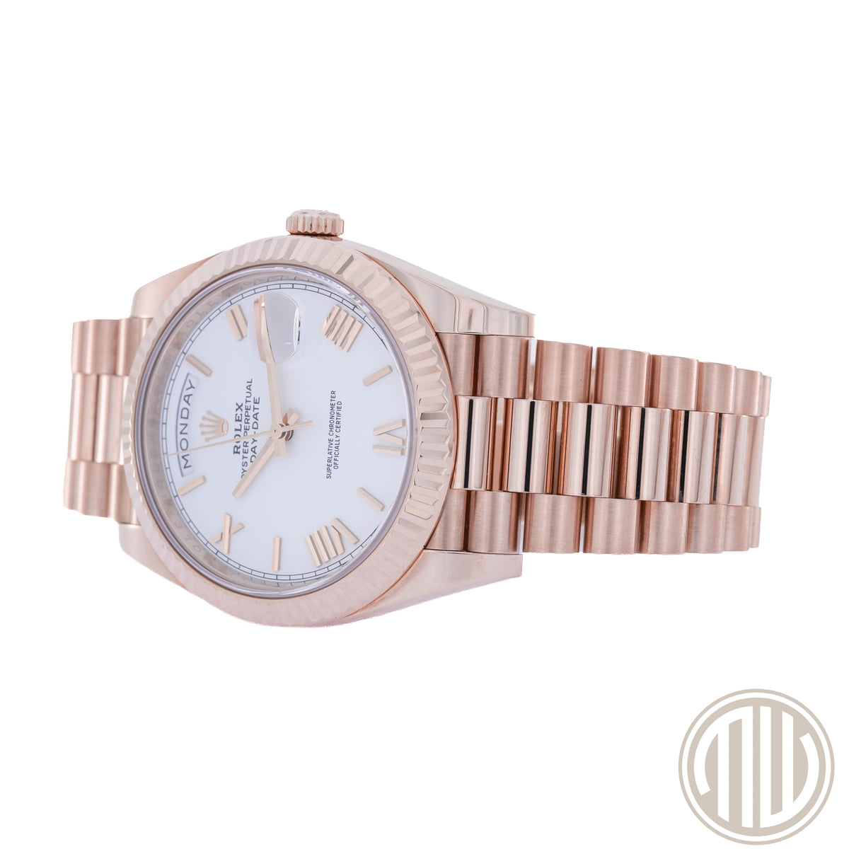 Rolex Day-Date 40 White Roman Dial | Everose-Gold | Box and Papers | 2021