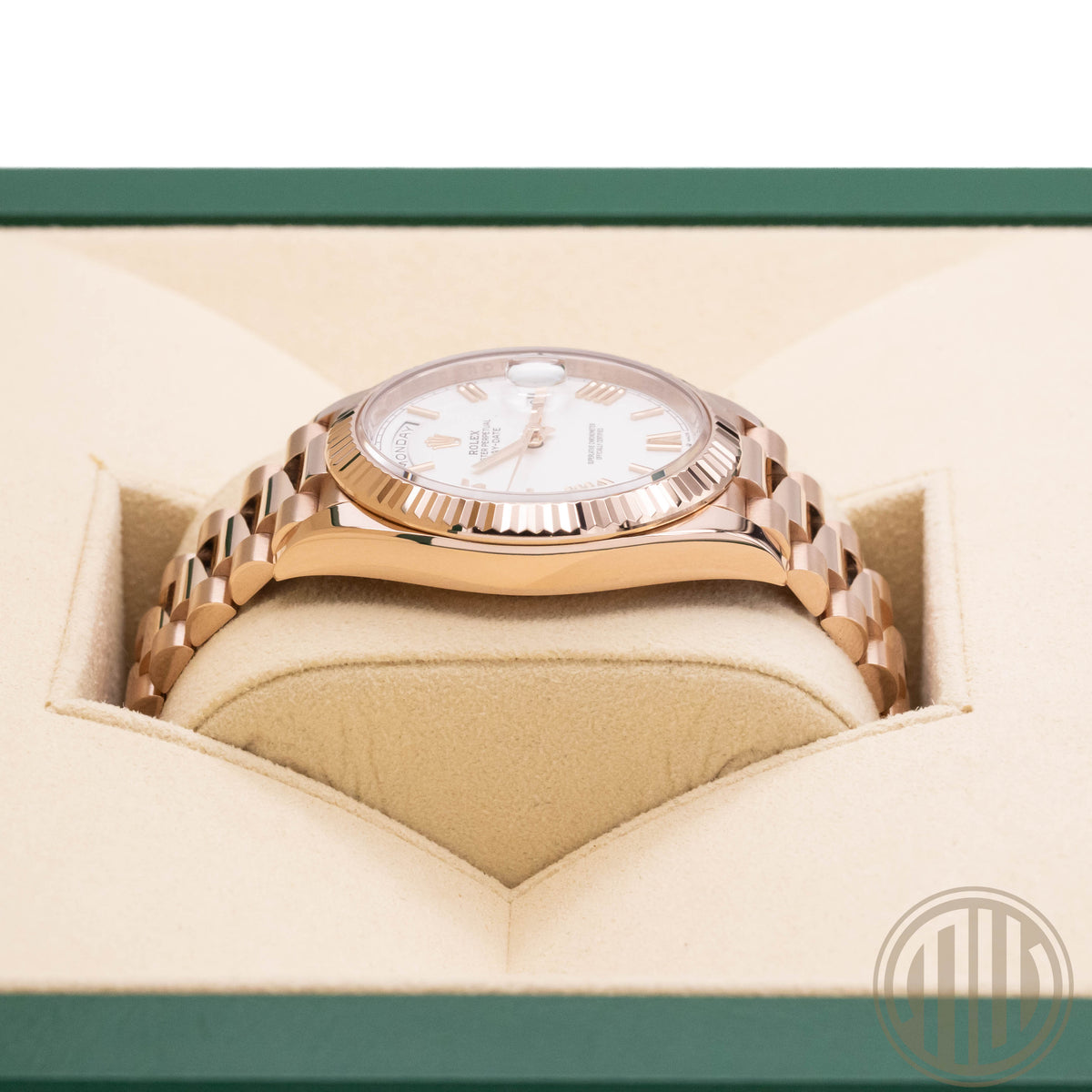Rolex Day-Date 40 White Roman Dial | Everose-Gold | Box and Papers | 2021