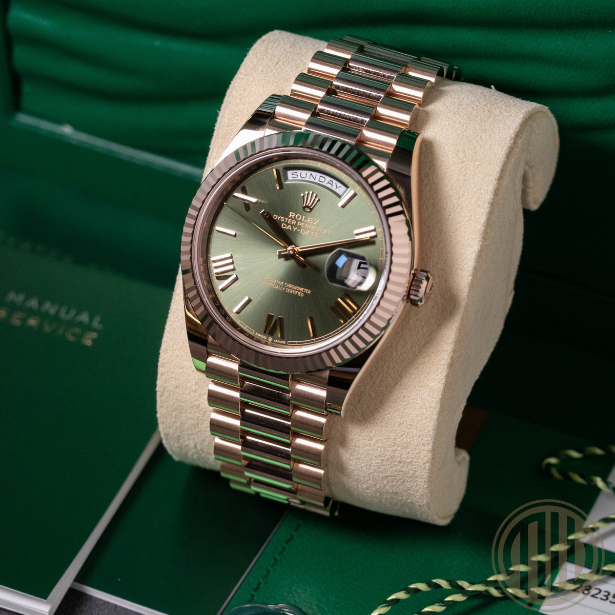 Rolex Day-Date Olive Dial | Lc100 | New | Unworn | Box and Papers | 2019