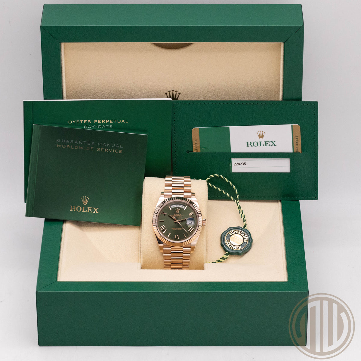 Rolex Day-Date Olive Dial | Lc100 | New | Unworn | Box and Papers | 2019