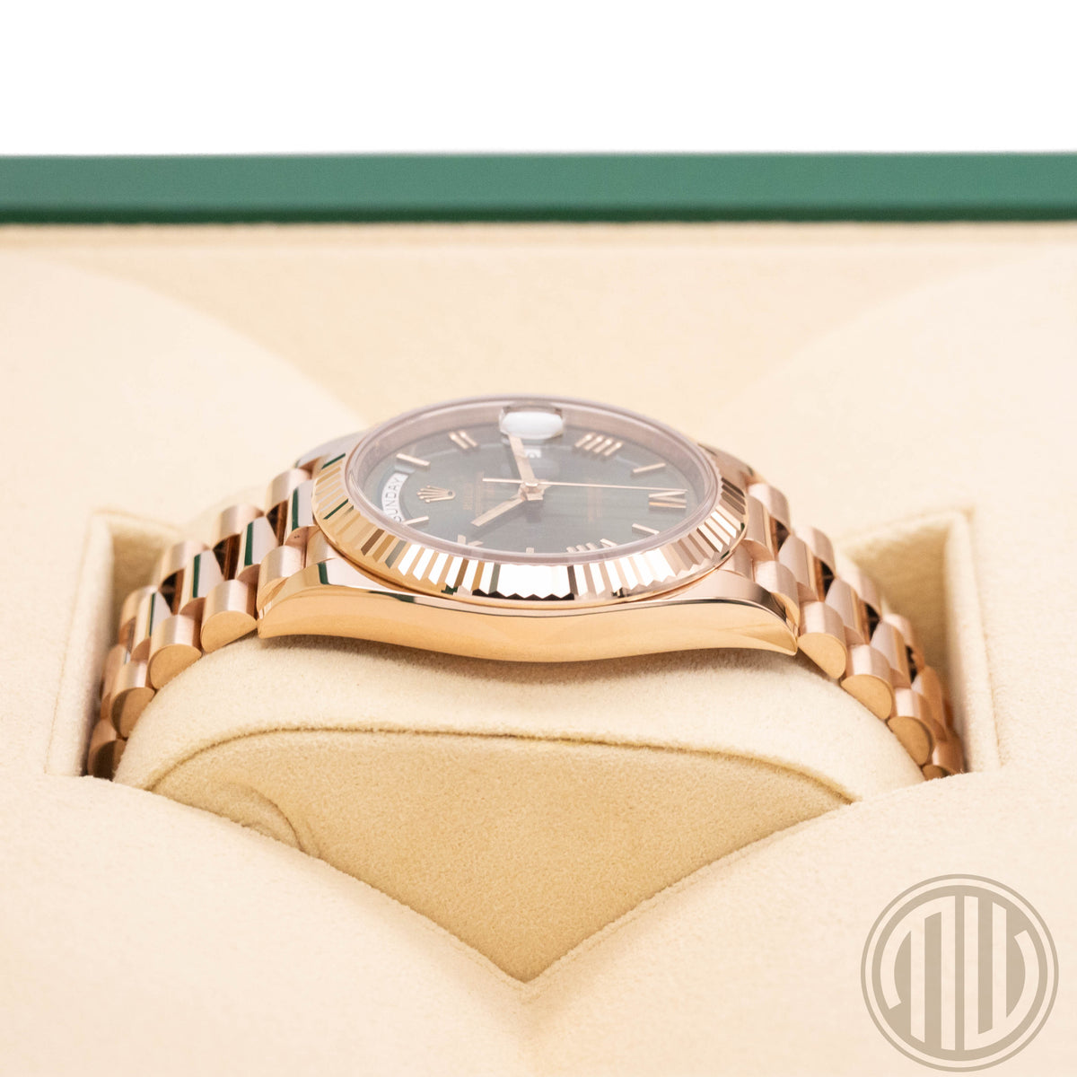 Rolex Day-Date Olive Dial | Lc100 | New | Unworn | Box and Papers | 2019