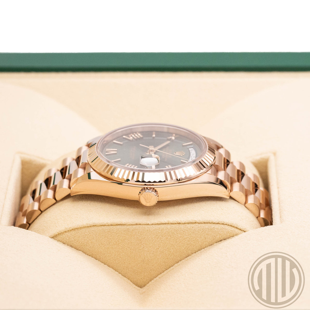 Rolex Day-Date Olive Dial | Lc100 | New | Unworn | Box and Papers | 2019