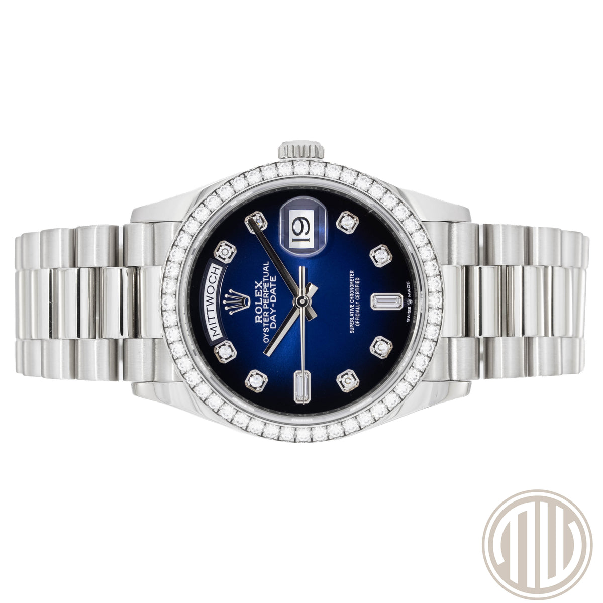 Rolex Day-Date Blue Ombre Diamond Dial | Orig.Bill | Lc100 | Box and Papers