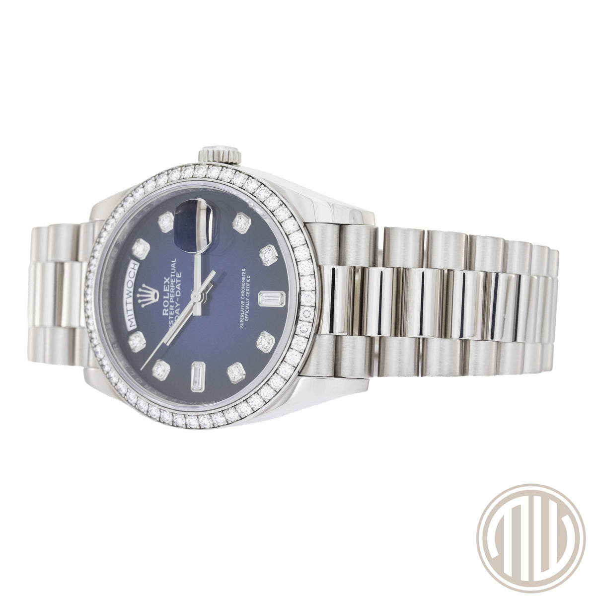 Rolex Day-Date Blue Ombre Diamond Dial | Orig.Bill | Lc100 | Box and Papers