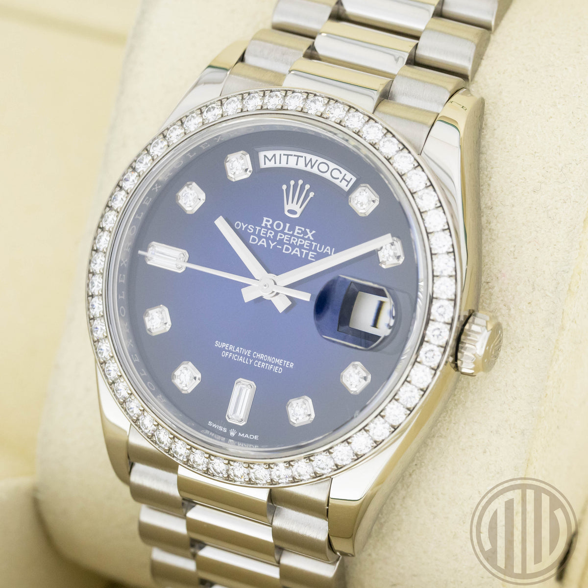 Rolex Day-Date Blue Ombre Diamond Dial | Orig.Bill | Lc100 | Box and Papers