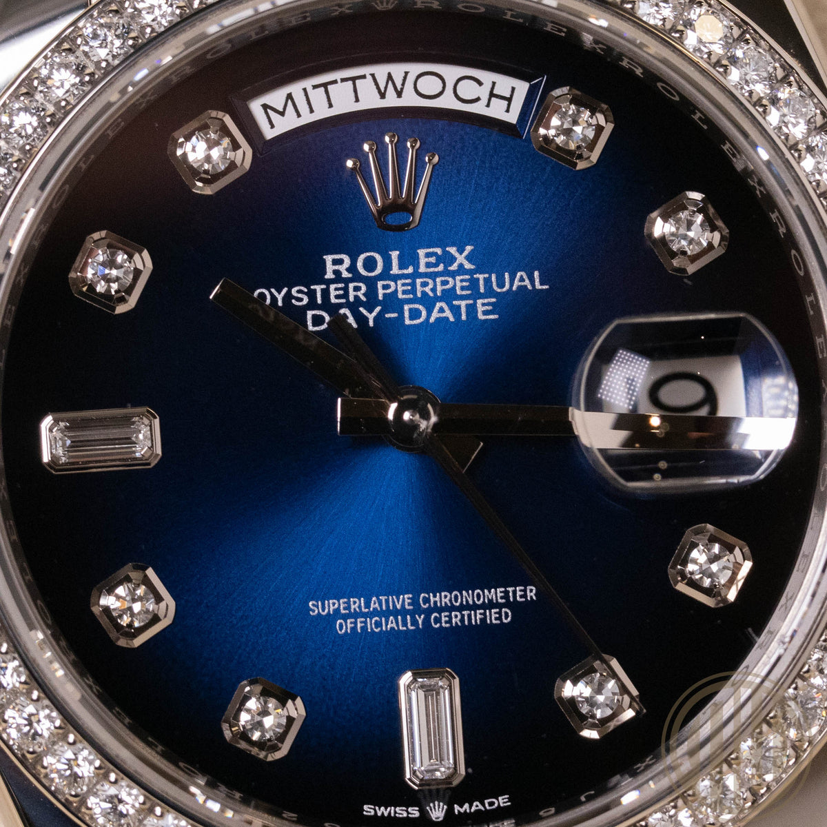 Rolex Day-Date Blue Ombre Diamond Dial | Orig.Bill | Lc100 | Box and Papers